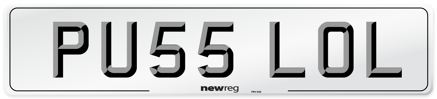 PU55 LOL Number Plate from New Reg